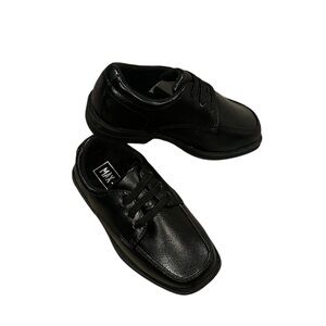 MAX & JAKE LIL GRANT SQUARE TOE BLACK FAUX LEATHER VEGAN BOYS DRESS Shoes 7
